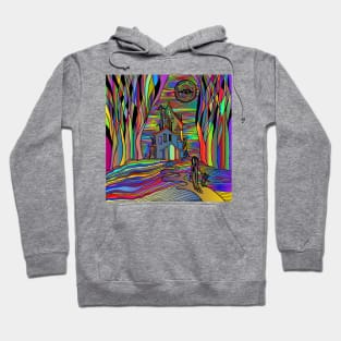 Haunted House Halloween Scary Line Art Spooky Evil Hoodie